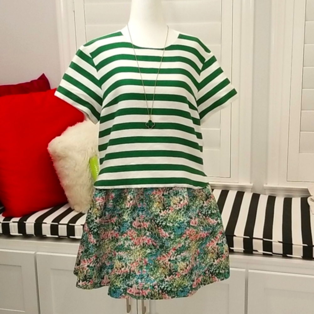 Kate spade green striped top